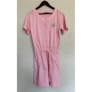 Vintage 90s Penny Lane Shorts Romper Jumpsuit Baby Pink L Relaxed Casual Girly